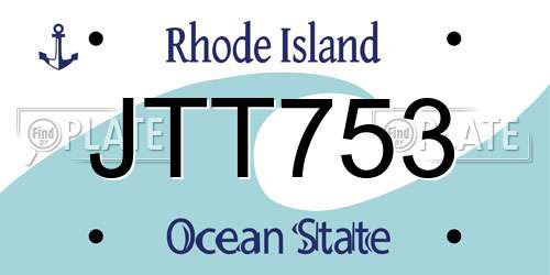 JTT753 Rhode Island License Plate