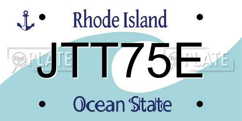 JTT75E Rhode Island License Plate