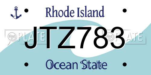 JTZ783 Rhode Island License Plate