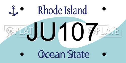 JU107 Rhode Island License Plate