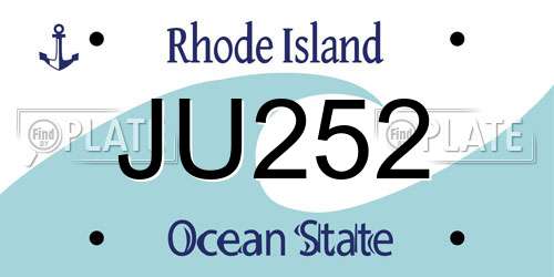 JU252 Rhode Island License Plate