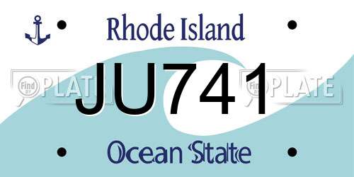 JU741 Rhode Island License Plate
