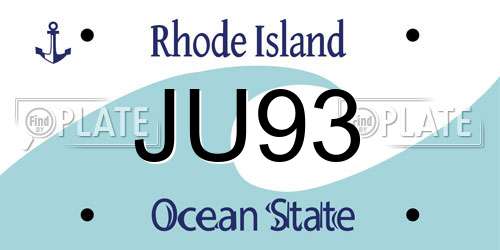 JU93 Rhode Island License Plate