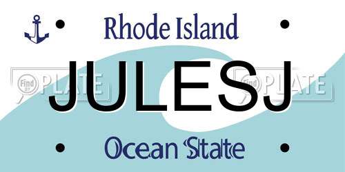 JULESJ Rhode Island License Plate