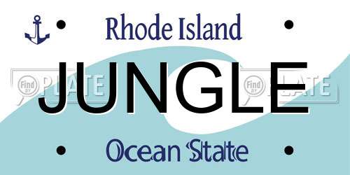 JUNGLE Rhode Island License Plate