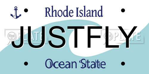 JUSTFLY Rhode Island License Plate