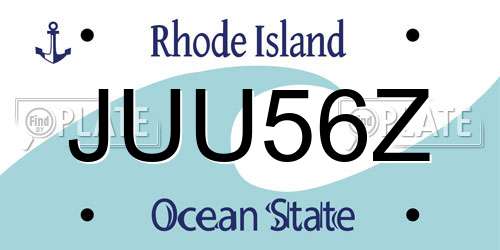 JUU56Z Rhode Island License Plate