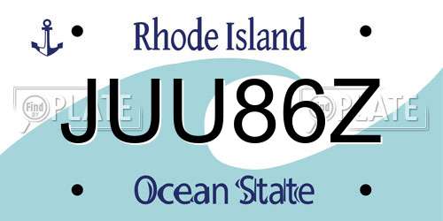 JUU86Z Rhode Island License Plate