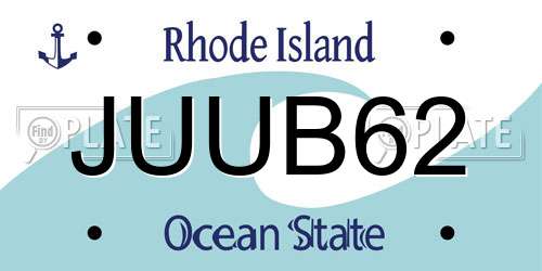 JUUB62 Rhode Island License Plate