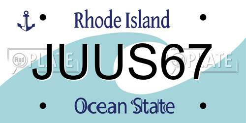JUUS67 Rhode Island License Plate