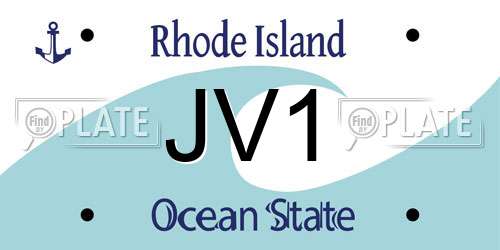 JV1 Rhode Island License Plate