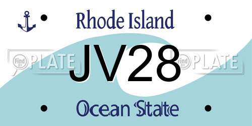 JV28 Rhode Island License Plate