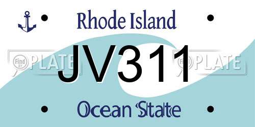 JV311 Rhode Island License Plate