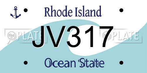 JV317 Rhode Island License Plate
