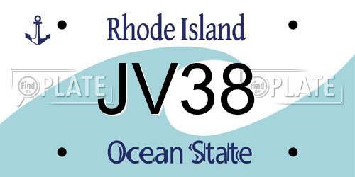 JV38 Rhode Island License Plate