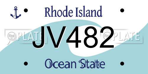 JV482 Rhode Island License Plate
