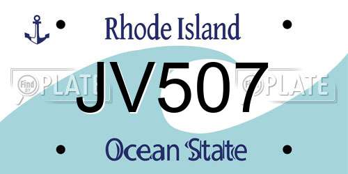 JV507 Rhode Island License Plate