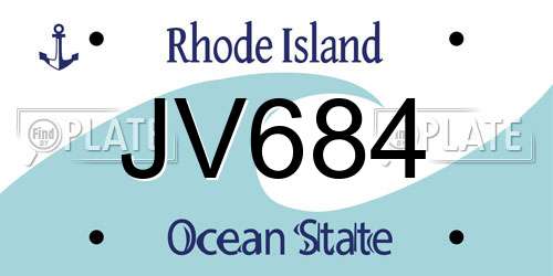 JV684 Rhode Island License Plate