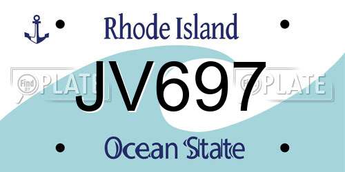 JV697 Rhode Island License Plate