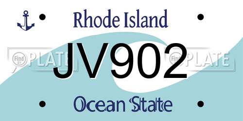 JV902 Rhode Island License Plate