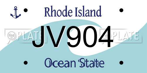 JV904 Rhode Island License Plate