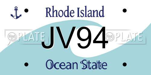 JV94 Rhode Island License Plate