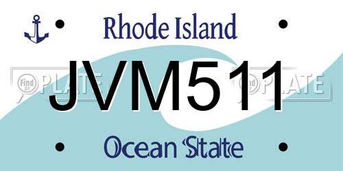 JVM511 Rhode Island License Plate
