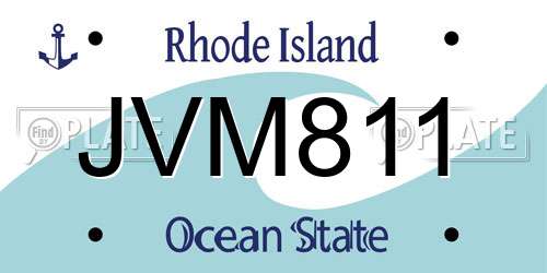 JVM811 Rhode Island License Plate