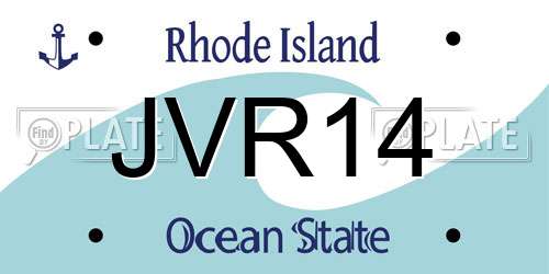 JVR14 Rhode Island License Plate