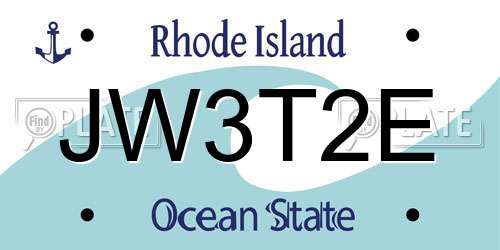 JW3T2E Rhode Island License Plate