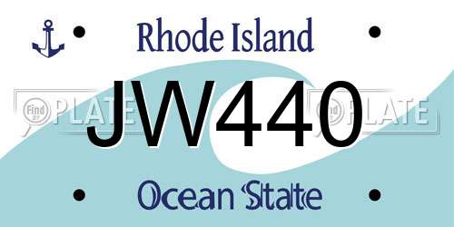 JW440 Rhode Island License Plate