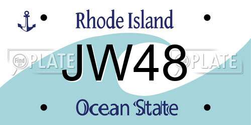 JW48 Rhode Island License Plate