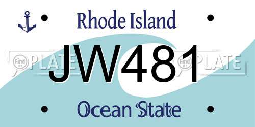 JW481 Rhode Island License Plate