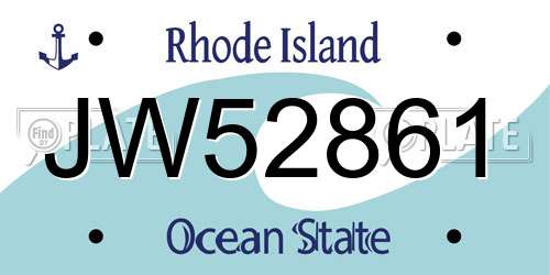 JW52861 Rhode Island License Plate