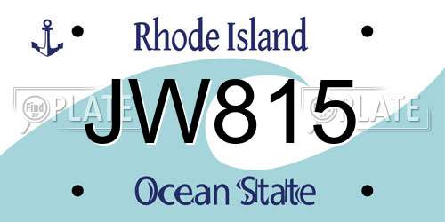 JW815 Rhode Island License Plate