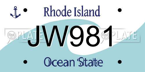 JW981 Rhode Island License Plate