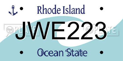 JWE223 Rhode Island License Plate