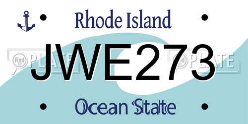 JWE273 Rhode Island License Plate