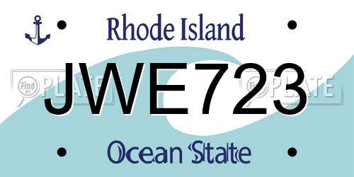 JWE723 Rhode Island License Plate