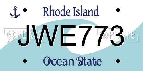 JWE773 Rhode Island License Plate