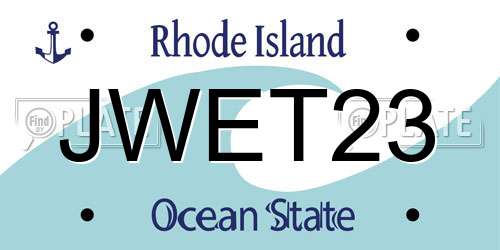 JWET23 Rhode Island License Plate