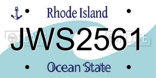JWS2561 Rhode Island License Plate