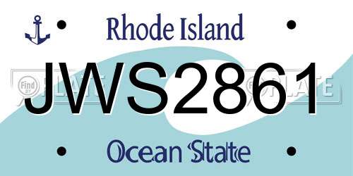 JWS2861 Rhode Island License Plate