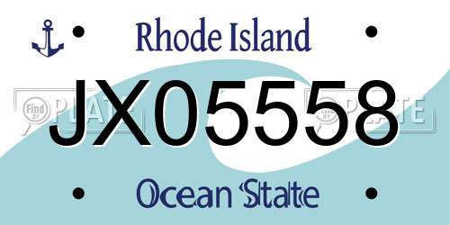 JX05558 Rhode Island License Plate
