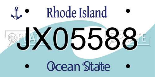 JX05588 Rhode Island License Plate