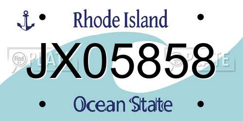 JX05858 Rhode Island License Plate