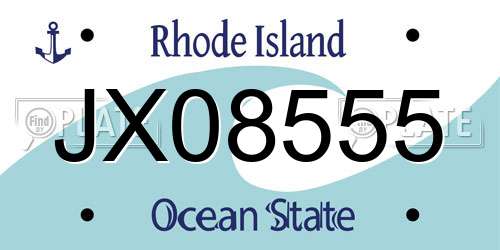 JX08555 Rhode Island License Plate