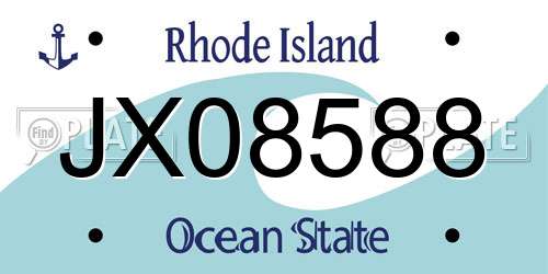 JX08588 Rhode Island License Plate