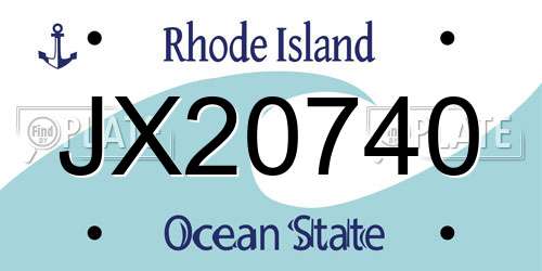 JX20740 Rhode Island License Plate