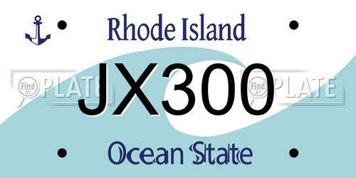 JX300 Rhode Island License Plate
